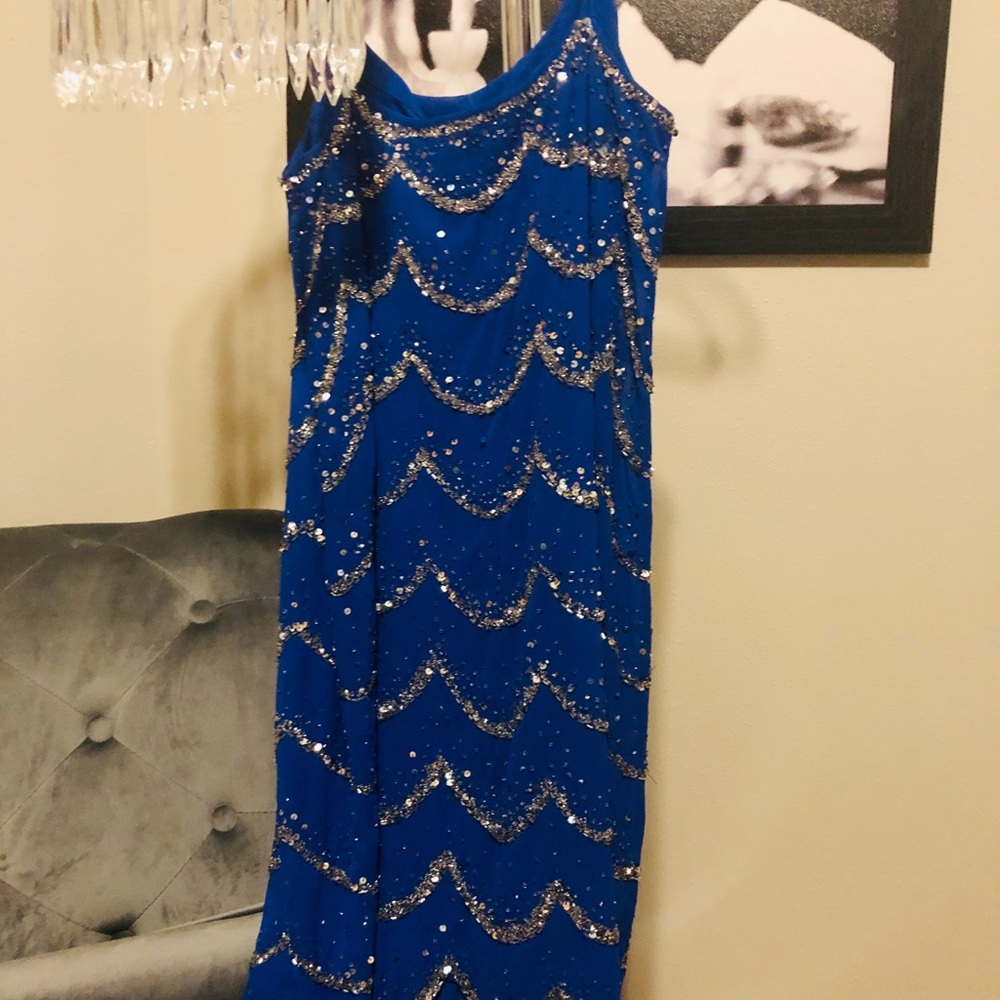 Blue Sparkle Marina  party /prom cocktail dress